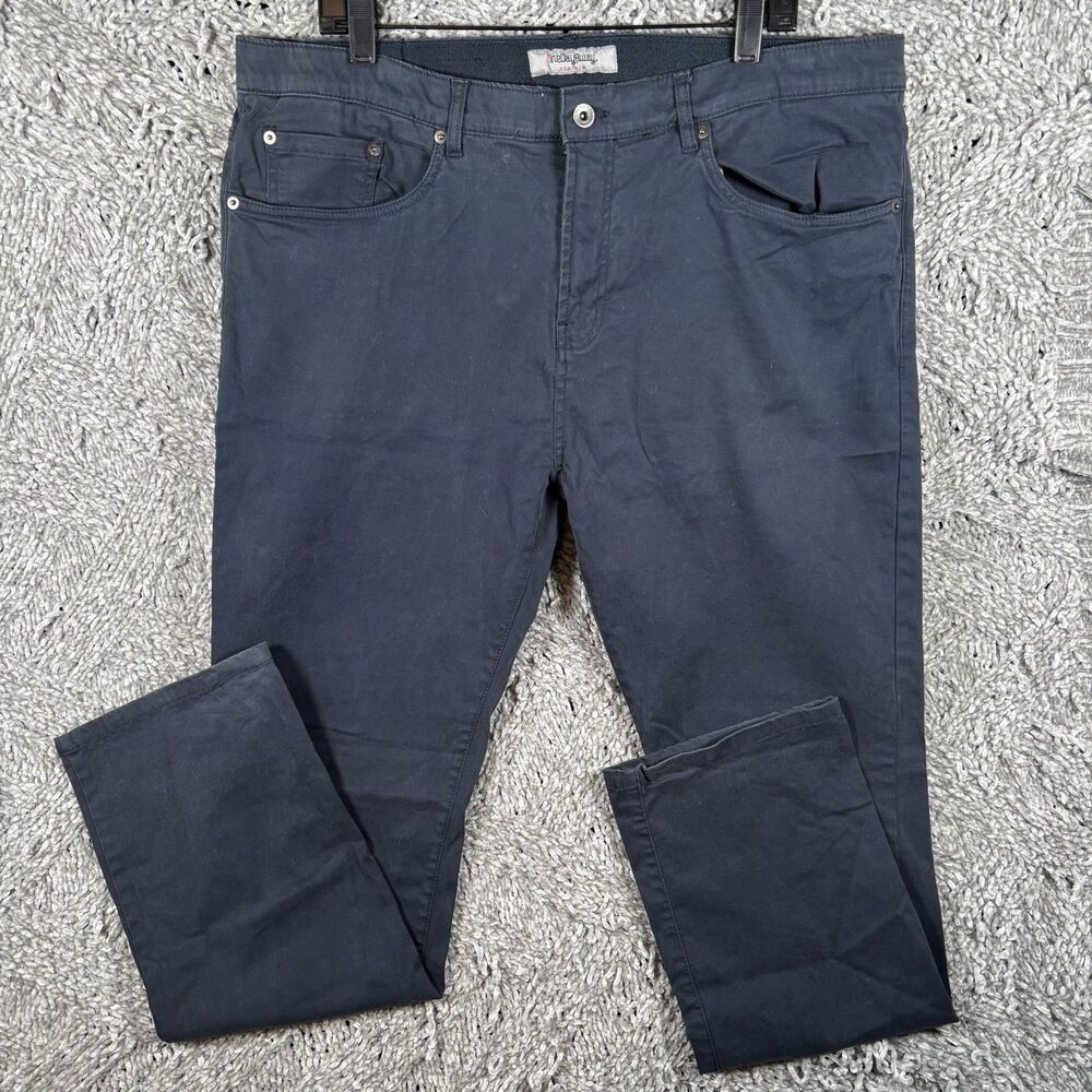 One Day Away Stretch Pants Men’s Size 38x32 Blue Preppy Chino Designer Workwear
